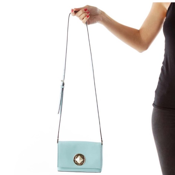 Sweet ♠️Kate Spade Bag! Sally Crossbody In Blue Hydrangea With Pyramid Clasp! - Picture 2 of 10